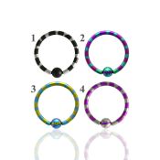bctl14 hoops captive rings anodized surgical steel 316l eyebrow