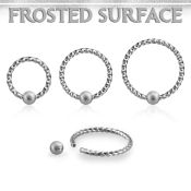 bcw18f3 captive bead ring 1mm twisted wire w 3mm frosted ball