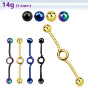bdbt14 straight barbells anodized surgical steel 316l 