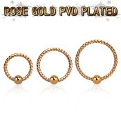 bdrtt18w rose gold steel fixed bead ring w twisted wire design