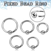 bedr14 hoops captive rings surgical steel 316l ear lobe