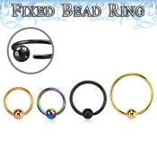 bedrt20m anodized steel fixed bead ring, 20g w a 2.5mm ball