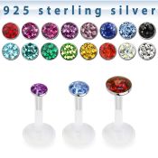 bilfr flex ptfe labret stud silver multigem ferido flat