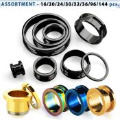 blk12 body jewelry value pack pvd plated 316l surgical steel screw fit flesh tunnels