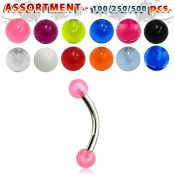 blk139 micro curved barbells surgical steel 316l with acrylic parts eyebrow