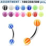 blk144 micro curved barbells surgical steel 316l with acrylic parts eyebrow