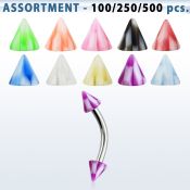 blk149 micro curved barbells surgical steel 316l with acrylic parts eyebrow