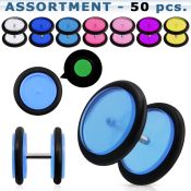 blk170 cheaters  illusion plugs and tapers acrylic body jewelry belly button