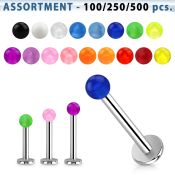 blk232 labrets lip rings surgical steel 316l with acrylic parts belly button