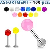 blk235 labrets lip rings surgical steel 316l with acrylic parts belly button