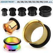 blk251 tunnels gauges anodized surgical steel 316l ear lobe