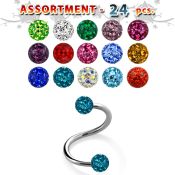 blk284 spirals twisters surgical steel 316l eyebrow