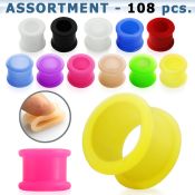 blk287 tunnels gauges silicon body jewelry ear lobe