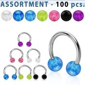 blk28 horseshoes surgical steel 316l with acrylic parts belly button