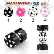 blk308 cheaters  illusion plugs and tapers acrylic body jewelry belly button