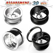 blk313 tunnels gauges anodized surgical steel 316l ear lobe