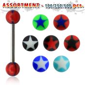 blk325 straight barbells surgical steel 316l with acrylic parts tongue
