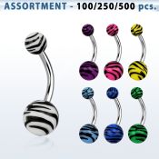 blk337 belly rings surgical steel 316l with acrylic parts belly button