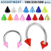 blk351 horseshoes surgical steel 316l with acrylic parts belly button