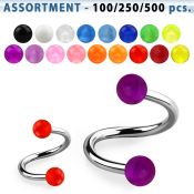 blk352 spirals twisters surgical steel 316l with acrylic parts eyebrow