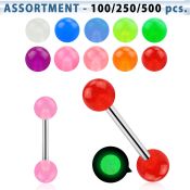 blk355 straight barbells surgical steel 316l with acrylic parts tongue