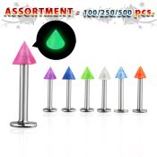 blk358 labrets lip rings surgical steel 316l with acrylic parts belly button