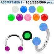 blk361 horseshoes surgical steel 316l with acrylic parts belly button