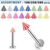 blk372 labrets lip rings surgical steel 316l with acrylic parts labrets chin