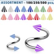 blk376 spirals twisters surgical steel 316l with acrylic parts eyebrow