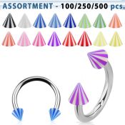 blk378 horseshoes surgical steel 316l with acrylic parts belly button