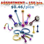 blk37 labrets lip rings anodized surgical steel 316l belly button