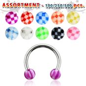 blk383 horseshoes surgical steel 316l with acrylic parts belly button