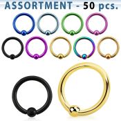 blk393 hoops captive rings anodized surgical steel 316l nose