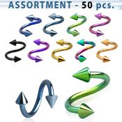 blk502 spirals twisters anodized surgical steel 316l eyebrow