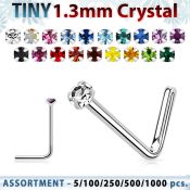 blk526 l shape nose studs silver 925 nose