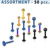 blk73 labrets lip rings anodized surgical steel 316l labrets chin