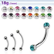 bn18jb25 surgical steel eyebrow bananas eyebrow piercing