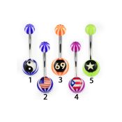 bnbelg belly rings surgical steel 316l with acrylic parts belly button