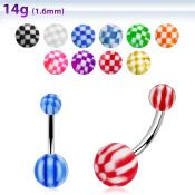 bnchk belly rings surgical steel 316l with acrylic parts belly button