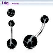 bndxh steel belly banana w acrylic balls w a windmill pattern