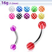 bnebck micro curved barbells surgical steel 316l with acrylic parts eyebrow