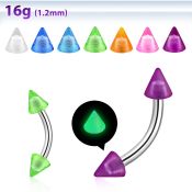 bneglcn micro curved barbells surgical steel 316l with acrylic parts eyebrow