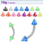 bnenck micro curved barbells surgical steel 316l with acrylic parts eyebrow