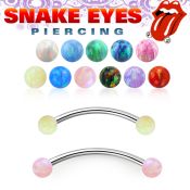 bneop3l steel curved barbell 3mm opal balls