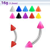 bnesacn micro curved barbells surgical steel 316l with acrylic parts eyebrow