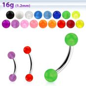 bneuvb micro curved barbells surgical steel 316l with acrylic parts eyebrow