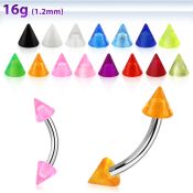 bneuvcn micro curved barbells surgical steel 316l with acrylic parts eyebrow