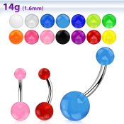 bnuv belly rings surgical steel 316l with acrylic parts belly button