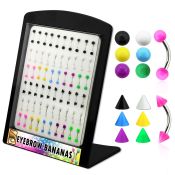 brbjmx1 micro curved barbells surgical steel 316l with acrylic parts eyebrow