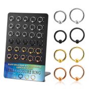 brcrt4 anodized surgical steel ball closure rings ear  othersear  lobe ear otherseyebrow helix tragus  piercing